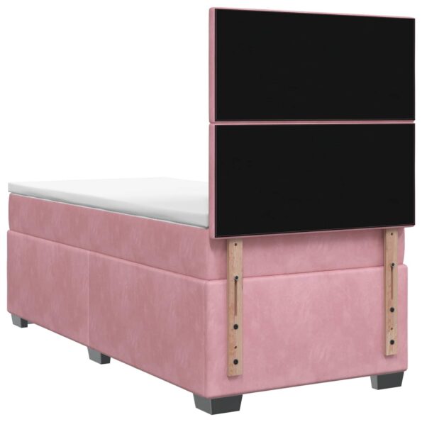 vidaXL Posteľ boxspring s matracom Ružová 90 x 200 cm Zamat – Obrázok 7