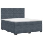 vidaXL Posteľ boxspring s matracom Tmavosivá 140 x 190 cm Zamat
