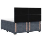 vidaXL Posteľ boxspring s matracom Tmavosivá 140 x 190 cm Zamat – Obrázok 7