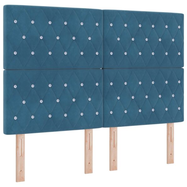 vidaXL Posteľ boxspring s matracom Modrá 140 x 190 cm Zamat – Obrázok 3