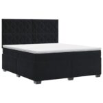 vidaXL Posteľ boxspring s matracom Čierna 140 x 200 cm Zamat – Obrázok 2