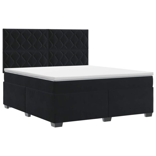 vidaXL Posteľ boxspring s matracom Čierna 140 x 200 cm Zamat – Obrázok 2