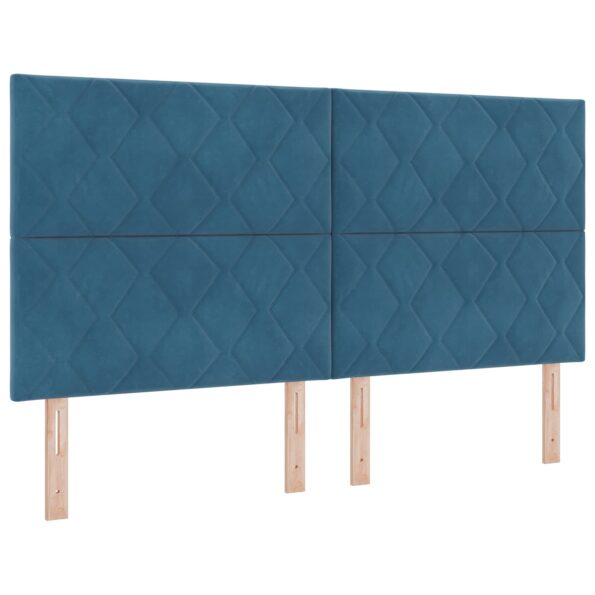 vidaXL Posteľ boxspring s matracom Modrá 180 x 200 cm Zamat – Obrázok 3