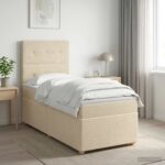 vidaXL Posteľ boxspring s matracom Krémová 80 x 200 cm Látka – Obrázok 11