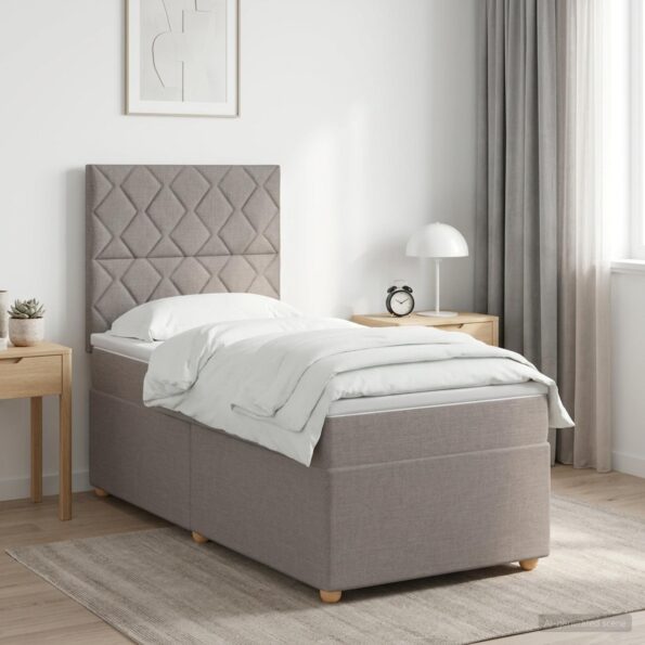 vidaXL Posteľ boxspring s matracom Sivohnedá 80 x 200 cm Látka – Obrázok 11