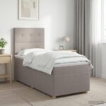vidaXL Posteľ boxspring s matracom Sivohnedá 100 x 200 cm Látka