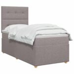 vidaXL Posteľ boxspring s matracom Sivohnedá 100 x 200 cm Látka – Obrázok 2