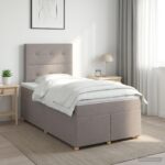 vidaXL Posteľ boxspring s matracom Sivohnedá 120 x 190 cm Látka – Obrázok 11