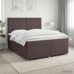 vidaXL Posteľ boxspring s matracom Tmavohnedá 160 x 200 cm Látka – Obrázok 11