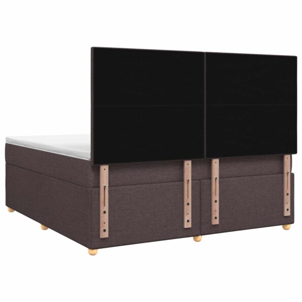 vidaXL Posteľ boxspring s matracom Tmavohnedá 160 x 200 cm Látka – Obrázok 7