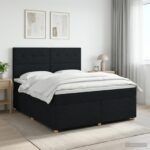 vidaXL Posteľ boxspring s matracom Čierna 180 x 200 cm Látka