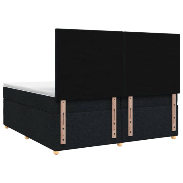 vidaXL Posteľ boxspring s matracom Čierna 200 x 200 cm Látka – Obrázok 8