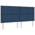 vidaXL Posteľ boxspring s matracom Modrá 200 x 200 cm Látka – Obrázok 3