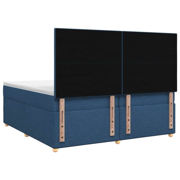 vidaXL Posteľ boxspring s matracom Modrá 200 x 200 cm Látka – Obrázok 7