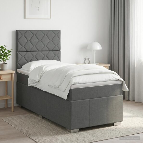 vidaXL Posteľ boxspring s matracom Tmavosivá 80 x 200 cm Látka – Obrázok 11