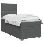 vidaXL Posteľ boxspring s matracom Tmavosivá 80 x 200 cm Látka – Obrázok 2