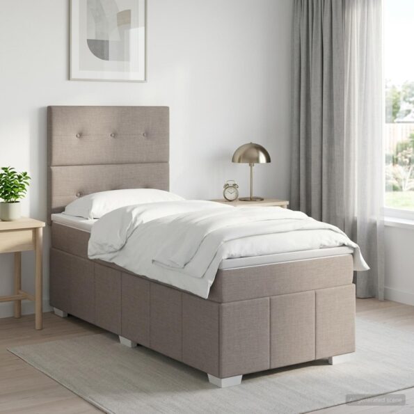 vidaXL Posteľ boxspring s matracom Sivohnedá 100 x 200 cm Látka – Obrázok 11