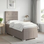 vidaXL Posteľ boxspring s matracom Sivohnedá 100 x 200 cm Látka