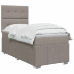 vidaXL Posteľ boxspring s matracom Sivohnedá 100 x 200 cm Látka – Obrázok 2