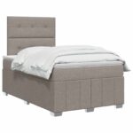 vidaXL Posteľ boxspring s matracom Sivohnedá 120 x 190 cm Látka – Obrázok 2