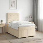 vidaXL Posteľ boxspring s matracom Krémová 120 x 190 cm Látka – Obrázok 11