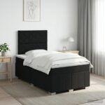 vidaXL Posteľ boxspring s matracom Čierna 120 x 190 cm Látka