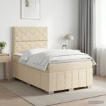 vidaXL Posteľ boxspring s matracom Krémová 120 x 190 cm Látka – Obrázok 11