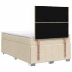 vidaXL Posteľ boxspring s matracom Krémová 120 x 190 cm Látka – Obrázok 7