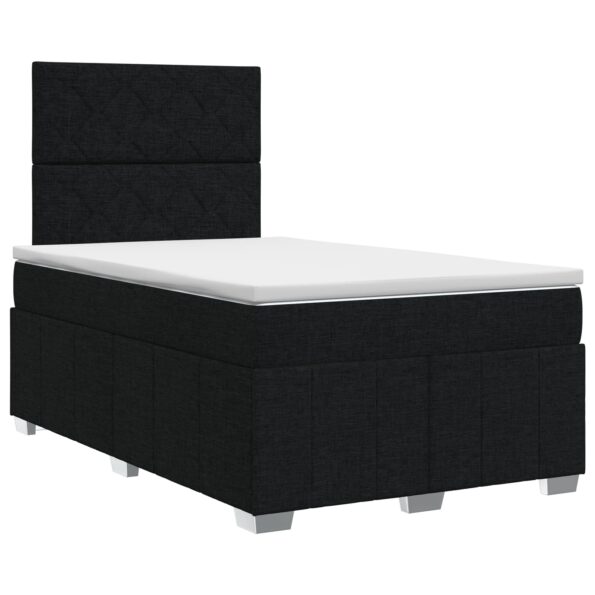 vidaXL Posteľ boxspring s matracom Čierna 120 x 200 cm Látka – Obrázok 2
