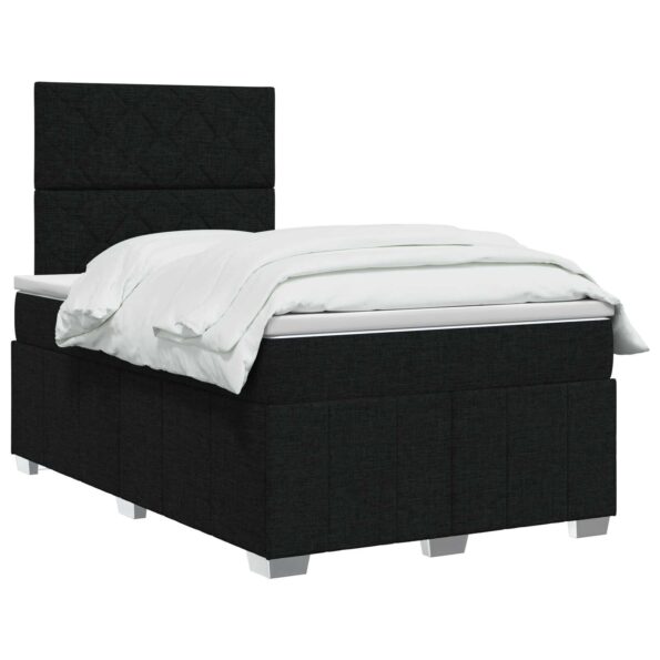 vidaXL Posteľ boxspring s matracom Čierna 120 x 200 cm Látka – Obrázok 3