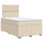 vidaXL Posteľ boxspring s matracom Krémová 120 x 200 cm Látka