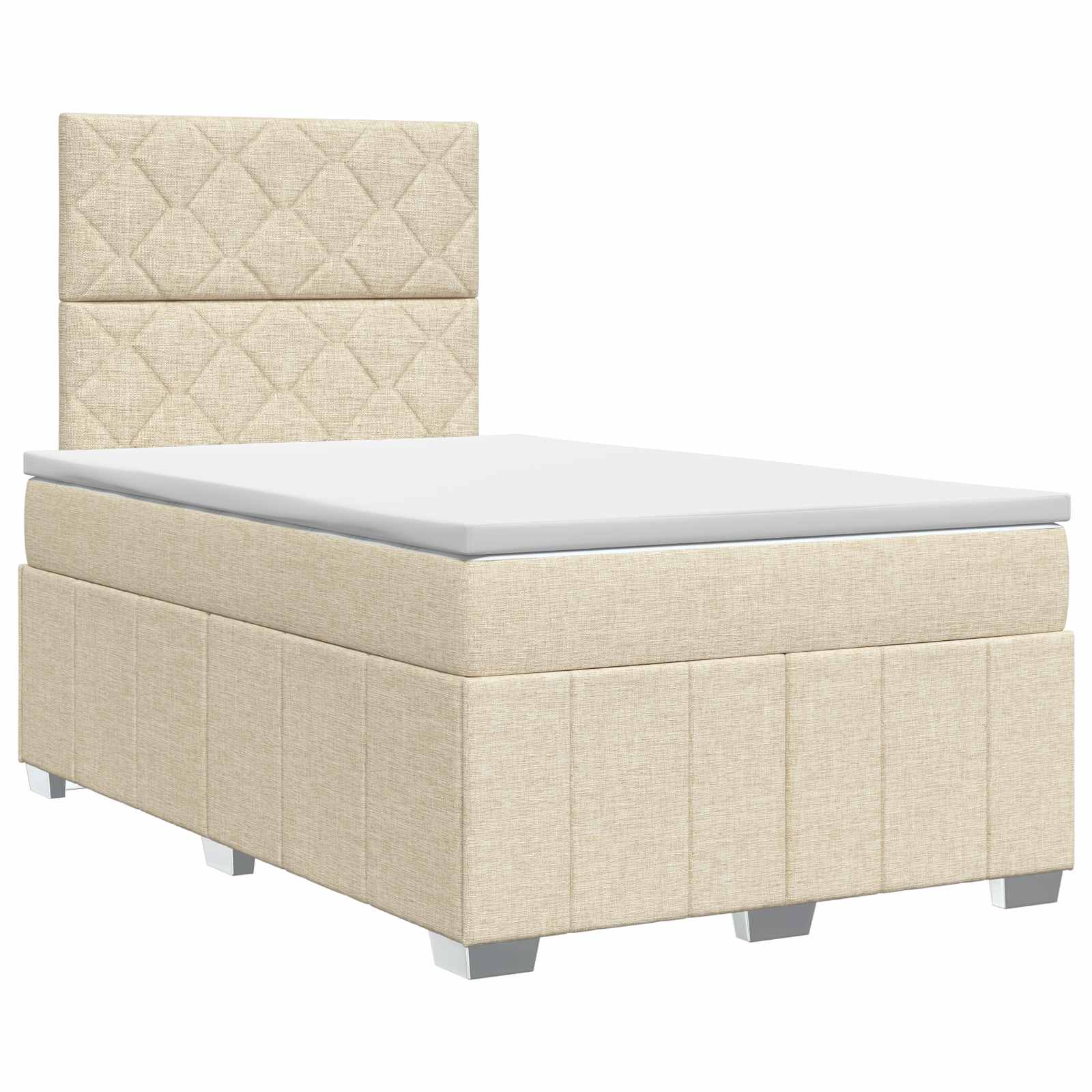 3454125_1.jpg vidaXL Posteľ boxspring s matracom Krémová 120 x 200 cm Látka – Obrázok 1