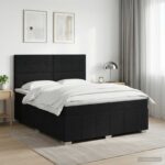 vidaXL Posteľ boxspring s matracom Čierna 140 x 190 cm Látka – Obrázok 11