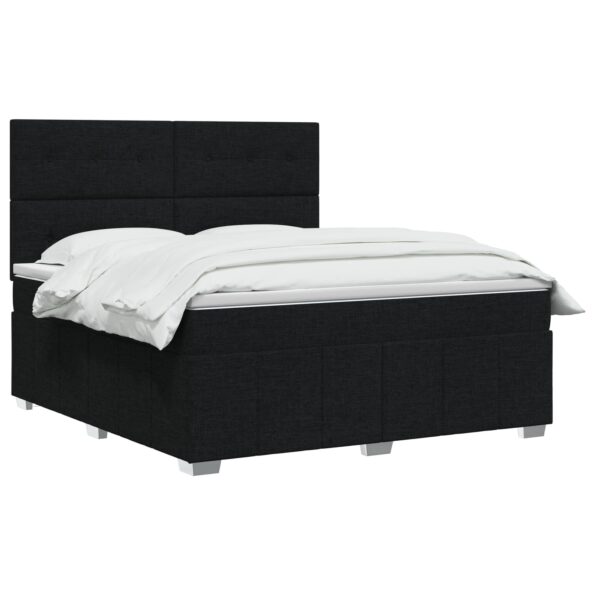 vidaXL Posteľ boxspring s matracom Čierna 140 x 190 cm Látka – Obrázok 2