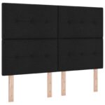 vidaXL Posteľ boxspring s matracom Čierna 140 x 190 cm Látka – Obrázok 3