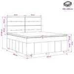 vidaXL Posteľ boxspring s matracom Čierna 140 x 200 cm Látka – Obrázok 10
