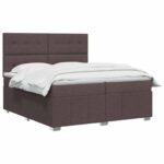 vidaXL Posteľ boxspring s matracom Tmavohnedá 160 x 200 cm Látka – Obrázok 2