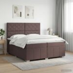 vidaXL Posteľ boxspring s matracom Tmavohnedá 200 x 200 cm Látka – Obrázok 11