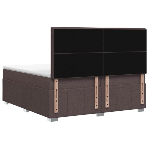 vidaXL Posteľ boxspring s matracom Tmavohnedá 200 x 200 cm Látka – Obrázok 7