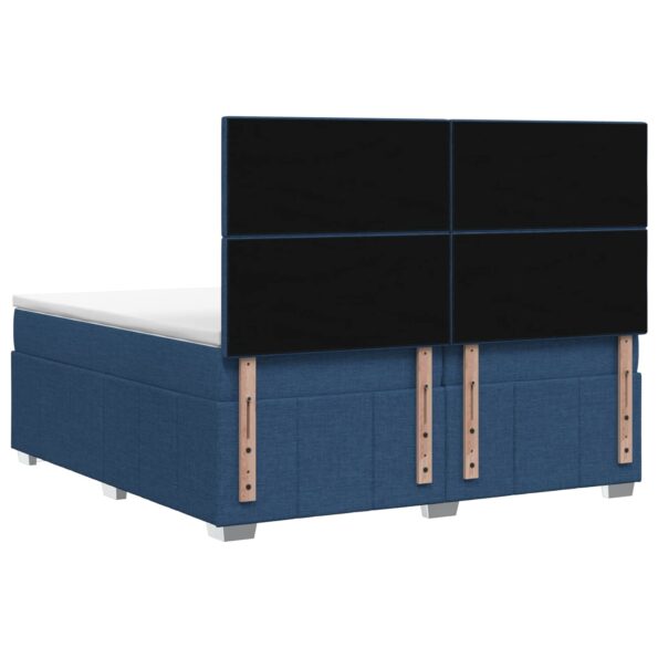 vidaXL Posteľ boxspring s matracom Modrá 200 x 200 cm Látka – Obrázok 7