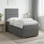 vidaXL Posteľ boxspring s matracom Tmavosivá 80 x 200 cm Látka