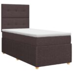 vidaXL Posteľ boxspring s matracom Tmavohnedá 90 x 200 cm Látka
