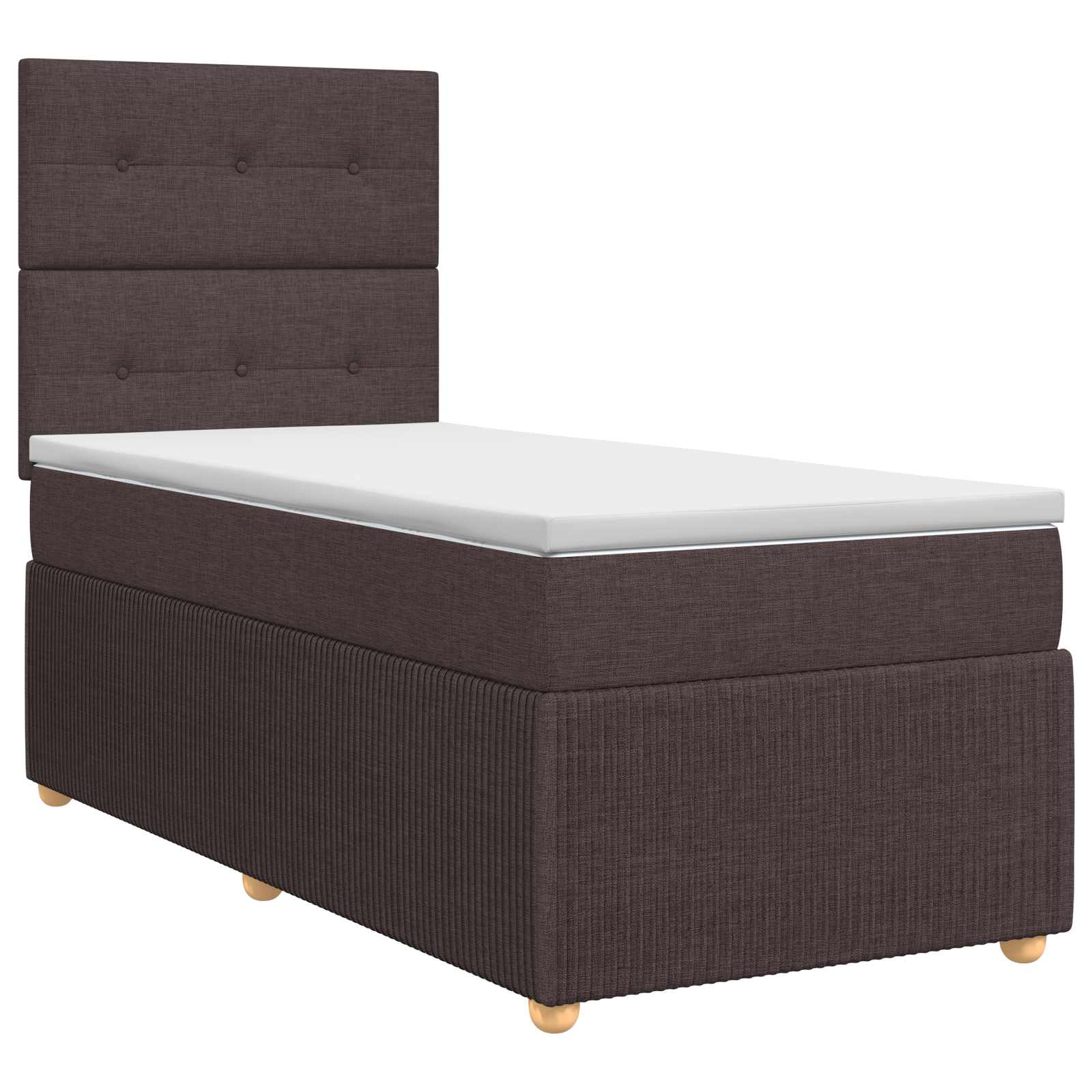 3454308_1.jpg vidaXL Posteľ boxspring s matracom Tmavohnedá 90 x 200 cm Látka – Obrázok 1