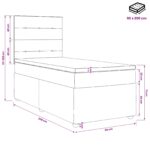 vidaXL Posteľ boxspring s matracom Tmavohnedá 90 x 200 cm Látka – Obrázok 10
