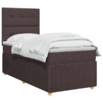 vidaXL Posteľ boxspring s matracom Tmavohnedá 90 x 200 cm Látka – Obrázok 2