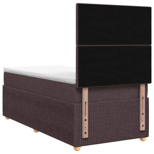 vidaXL Posteľ boxspring s matracom Tmavohnedá 90 x 200 cm Látka – Obrázok 7