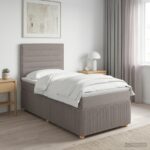 vidaXL Posteľ boxspring s matracom Sivohnedá 100 x 200 cm Látka