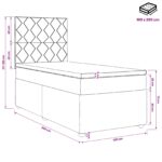 vidaXL Posteľ boxspring s matracom Krémová 100 x 200 cm Látka – Obrázok 10
