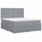 vidaXL Posteľ boxspring s matracom Svetlosivá 160 x 200 cm Látka
