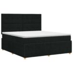 vidaXL Posteľ boxspring s matracom Čierna 180 x 200 cm Látka – Obrázok 2